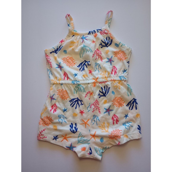 Old Navy- Sleeveless Romper for Baby-Coral Reef Print- Size 3-6 months - Picture 2 of 5